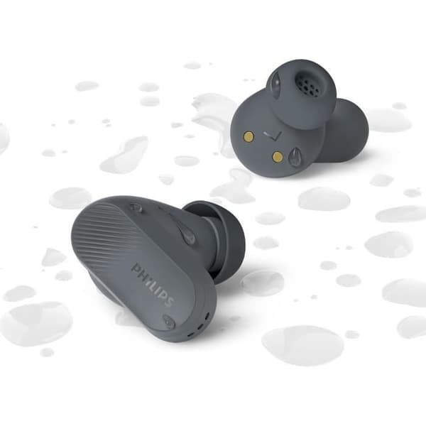 Trådlösa hörlurar - Philips - TAT3509GY00 - Aktiv brusreducering - Kompakt laddningsfodral - IPX4
