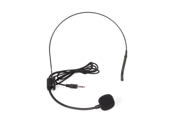 HQ-Power Headset-mikrofon, med kabel, 3,5 mm jack-kontakt, svart