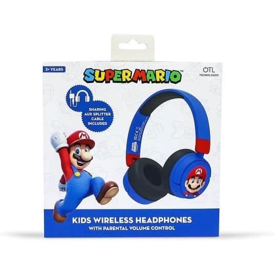 Barnhörlurar - Super Mario - Trådlösa - Bluetooth - Batteritid 24h - Justerbar volym