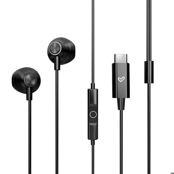 Trådbundna hörlurar - EasyPods - Typ C - Svart - In-ear - Svettresistent