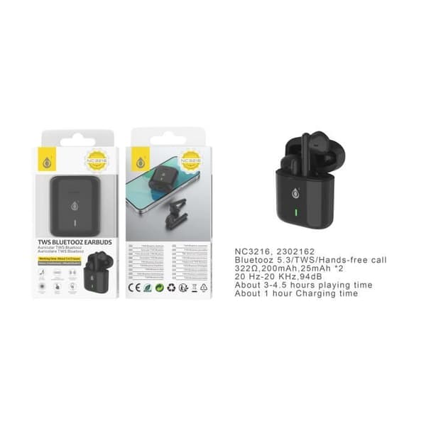 Bluetooth-hörlurar V5.3 med Smart Touch - Svart