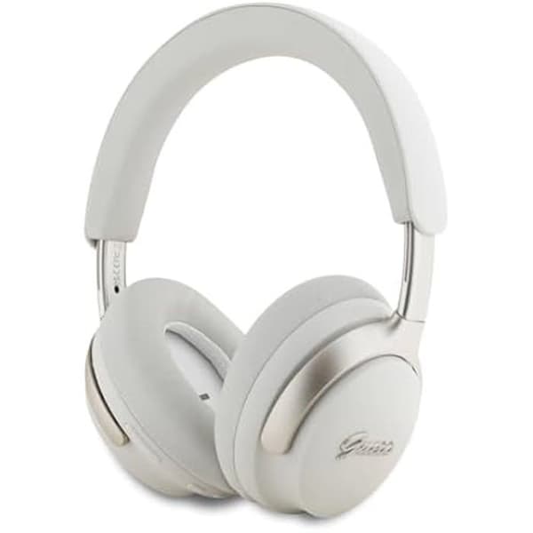 Trådlös hörlur - Guess - Modell ANC/ENC - Beige PU-läder - Bluetooth 5.3 - 32h batteritid