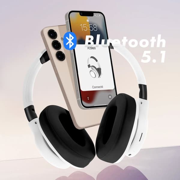 Bluetooth Sport Hörlurar 8 Timmars Batteritid Vit
