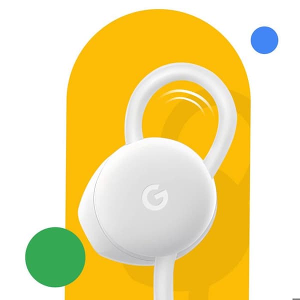 USB C-hörlurar med volymkontroll, mikrofon och Google Assistant, vit