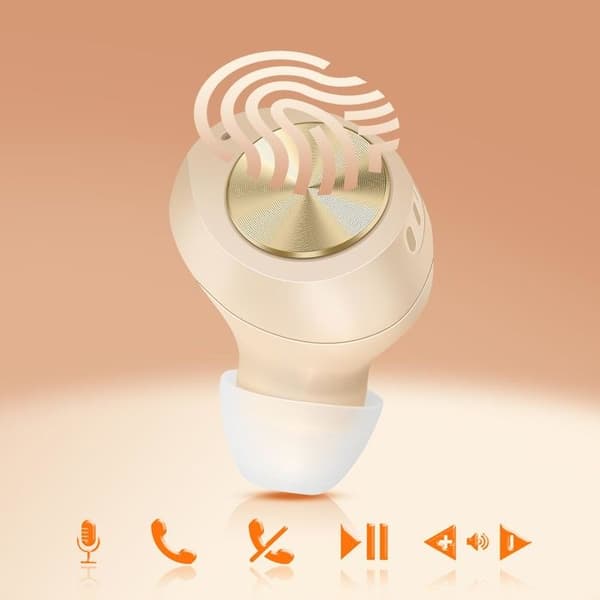 Trådlösa Bluetooth hörlurar med inbyggd mikrofon LinQ Beige