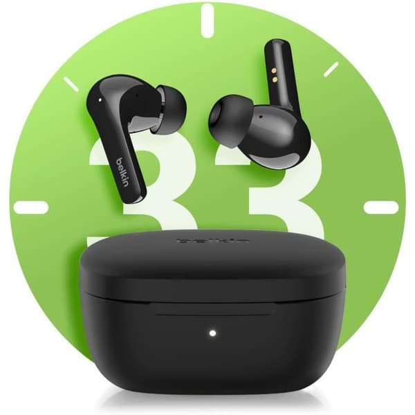 Belkin Trådlösa Hörlurar Bluetooth 5.2 Dubbel Mikrofon Brusreducering Svart