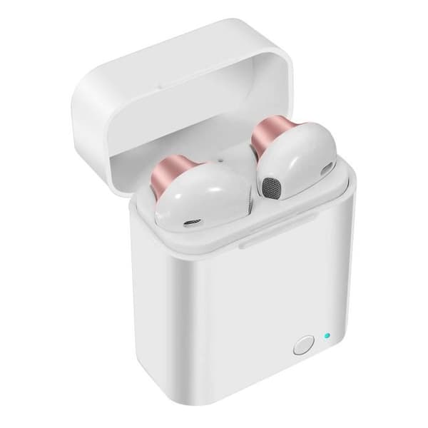 Bluetooth 5.0 hörlurar Laddningsfodral 12H Knappkontroll Akashi - Rosa