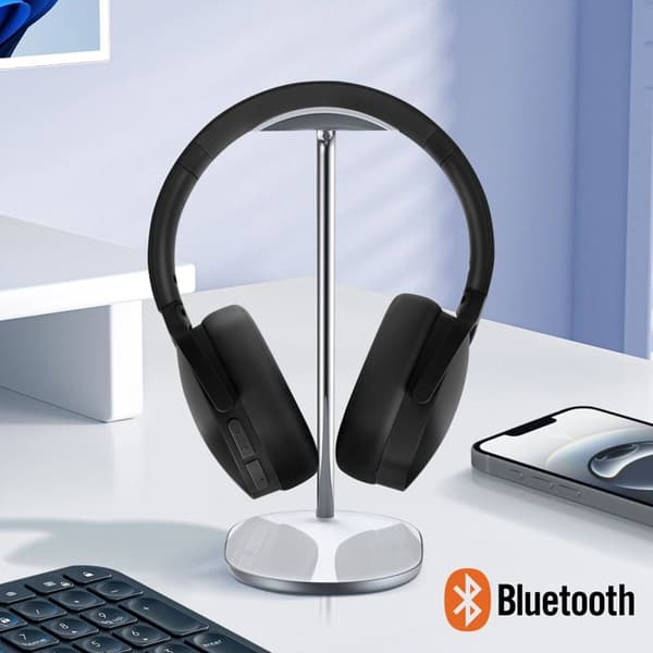 Bluetooth-headset med brusreducering och mikrofon, svart
