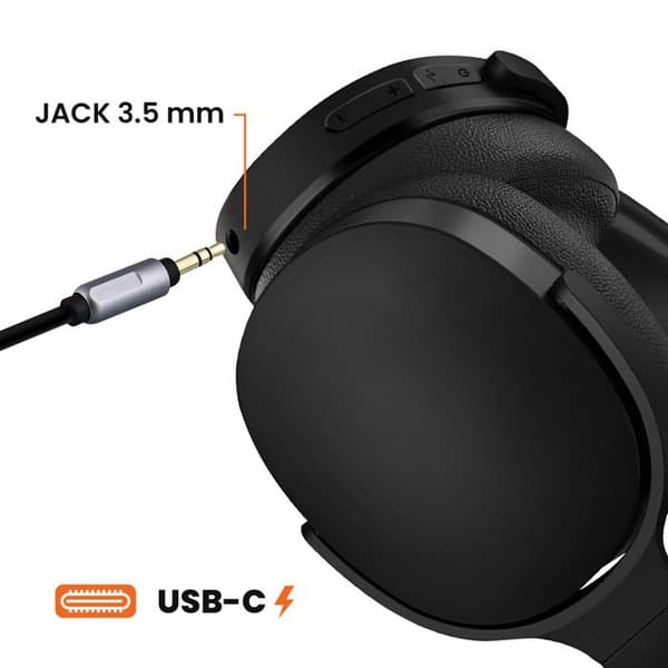 Bluetooth-headset med brusreducering och mikrofon, svart