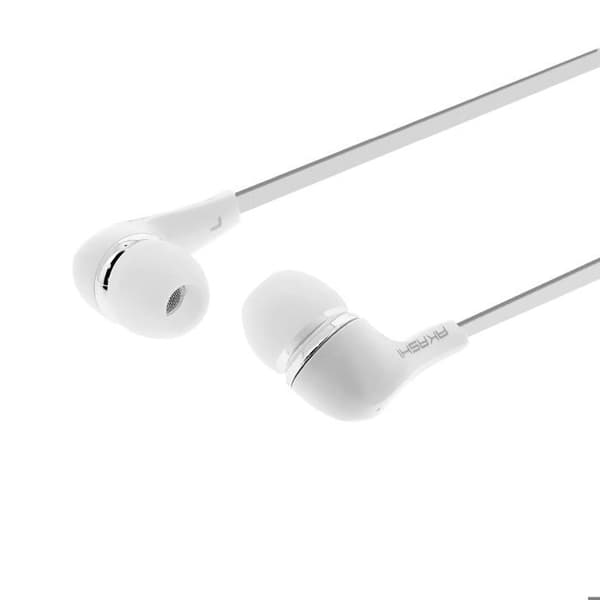 In-ear stereo hörlurar med fjärrkontroll 3.5mm jack vit Akashi