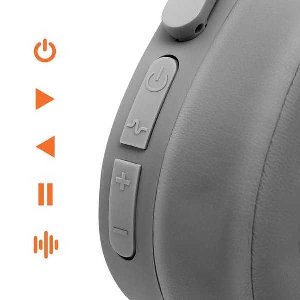Bluetooth-hörlurar med brusreducering och mikrofon i grått