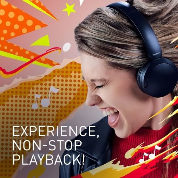 Trådlösa Hörlurar - Panasonic - RB-HF630BE-K - Bluetooth 5.3 - Batteritid 72 timmar - Circum Aural