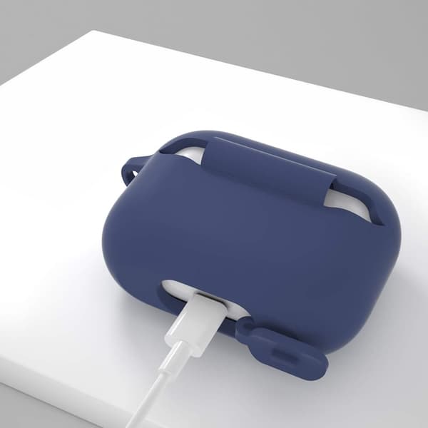 AirPods Pro 1 Silikonfodral + Cliphook - Marinblå