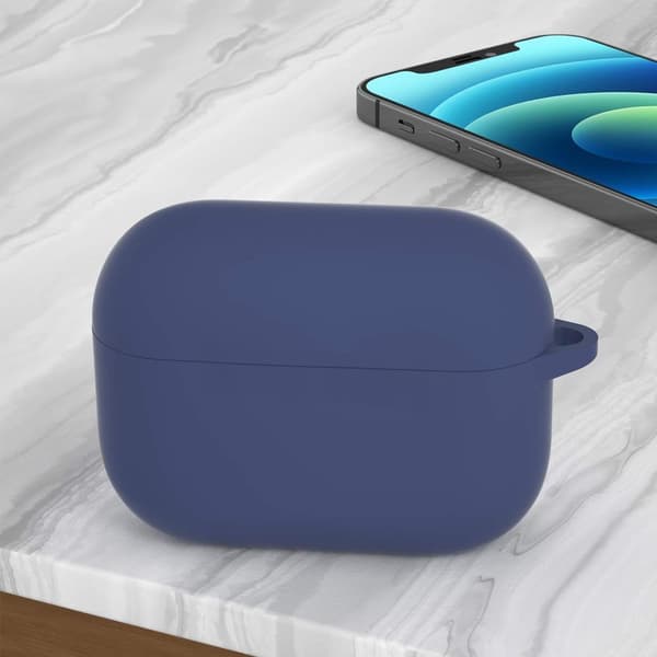 AirPods Pro 1 Silikonfodral + Cliphook - Marinblå