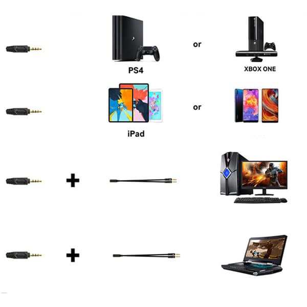 INF Trådbundet Gaming Headset med Mikrofon - Svart och Blå