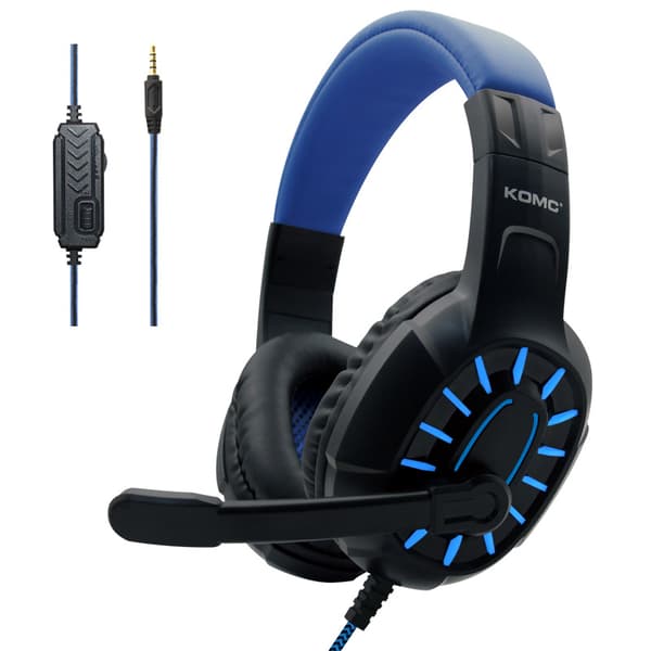 INF Trådbundet Gaming Headset med Mikrofon - Svart och Blå