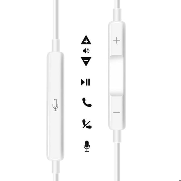 USB C Trådade Hörlurar med Inbyggd Kontrollknapp Mayaxess Vit