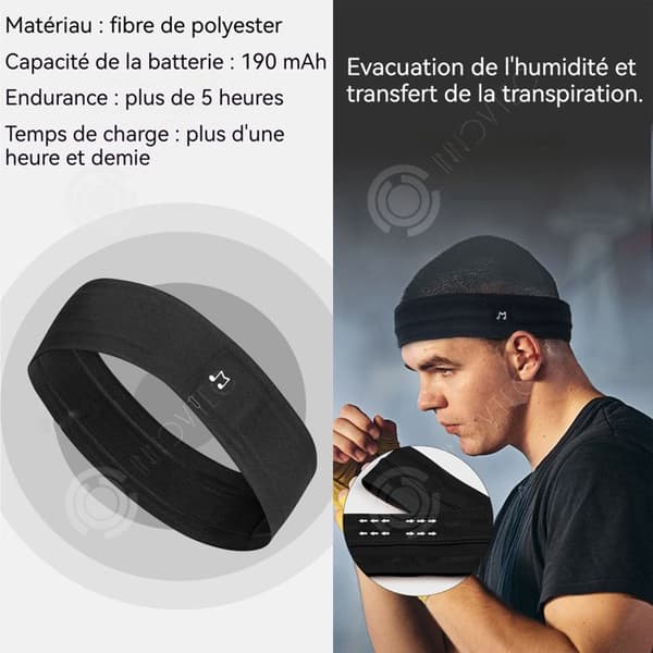 INN Bluetooth 5.0 svettabsorberande sportbunden sömnheadset trådlös bunden hörlurar sömnbunden