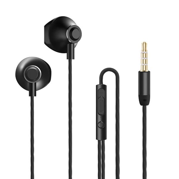Hörlurar med 3,5 mm Jack och inbyggd mikrofon Akashi Svart