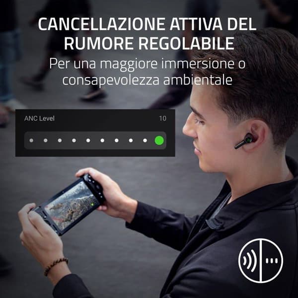 Razer Hammerhead Pro Hyperspeed True Wireless Stereo Earbuds, Svarta