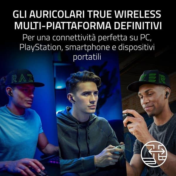 Razer Hammerhead Pro Hyperspeed True Wireless Stereo Earbuds, Svarta