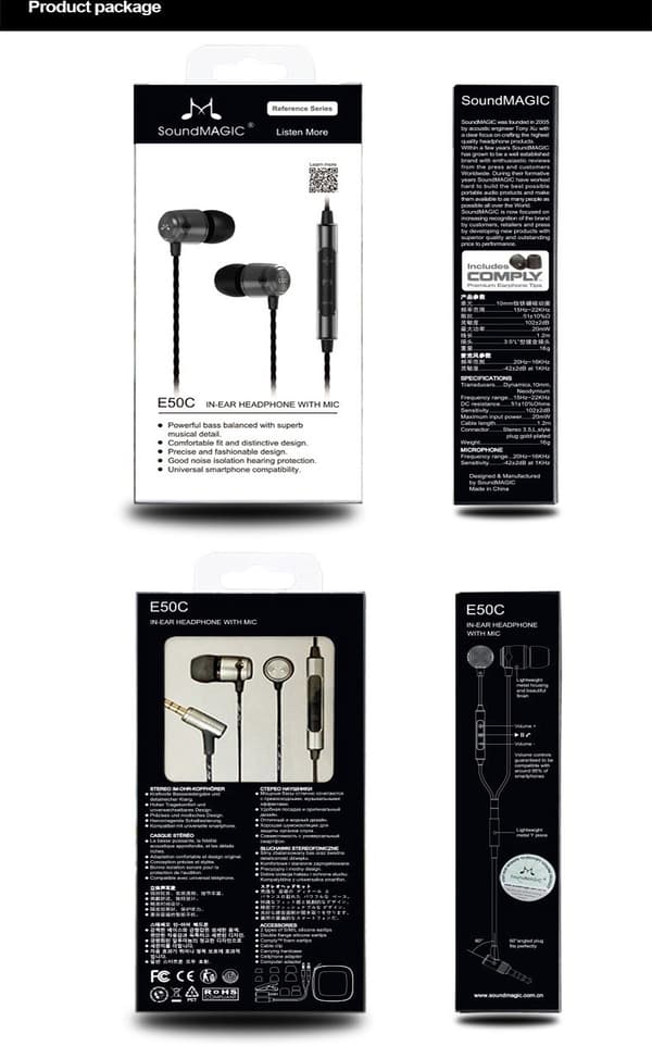 SoundMagic E50C In-Ear headphone with mic