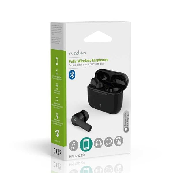Trådlösa Bluetooth In-ear hörlurar ENC Modell HPBT2425BK Nedis Svart