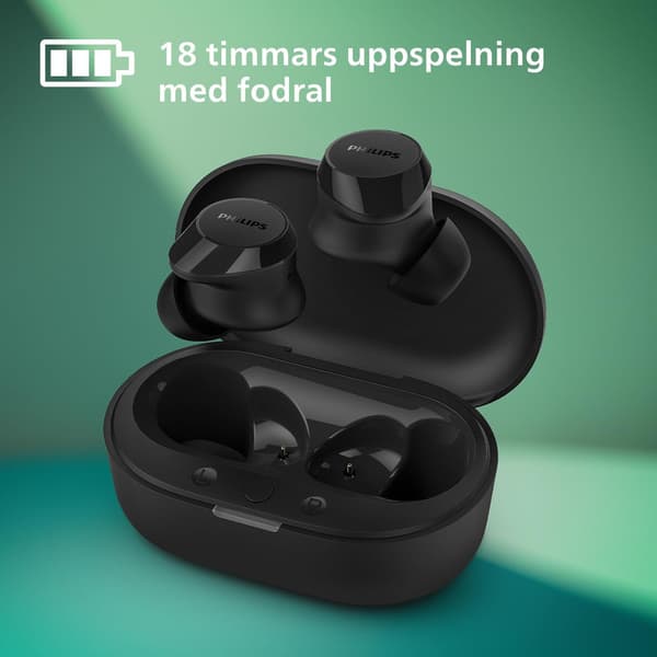 Philips TAT1209BK Ægte Trådløse In-Ear Bluetooth Hovedtelefoner Naturlig Lyd med Dynamisk Bas, Klare Opkald og Lommeformat Opladningsetui - Hvid