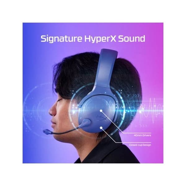 HyperX Cloud Jet - Dubbel trådlösa speld headset 2,4 GHz och Bluetooth, för PC, Mac, PS5, PS4, Mobil, 40 mm drivrutin, batteritid av