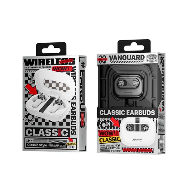 Trådlösa Bluetooth V5.2 TWS-hörlurar med laddningsfodral (Vit) WEKOME VA06 Vanguard Series