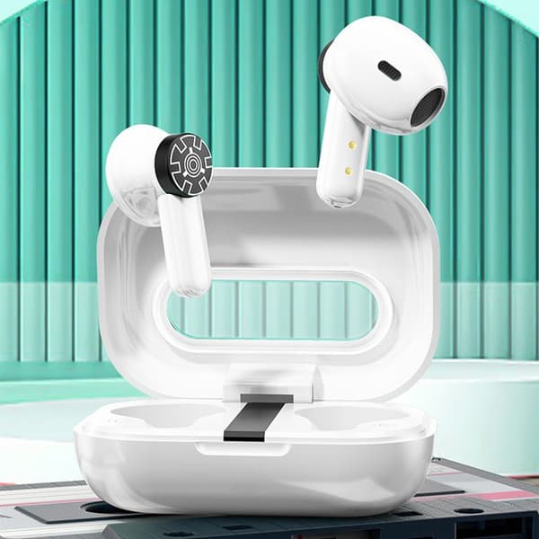 Trådlösa Bluetooth V5.2 TWS-hörlurar med laddningsfodral (Vit) WEKOME VA06 Vanguard Series