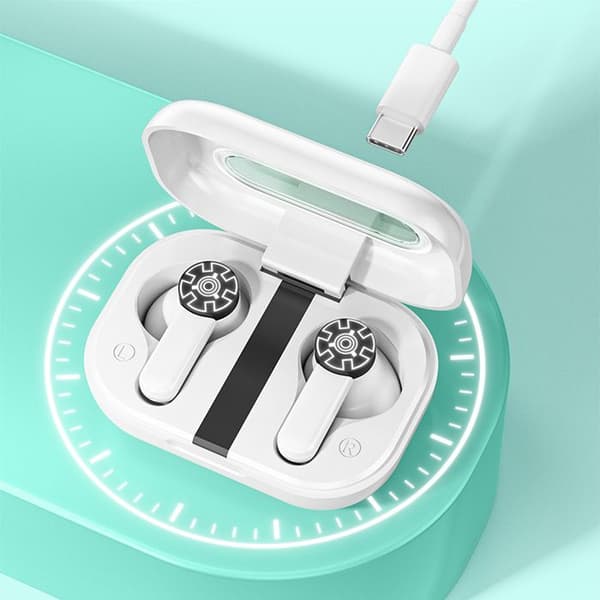 Trådlösa Bluetooth V5.2 TWS-hörlurar med laddningsfodral (Vit) WEKOME VA06 Vanguard Series