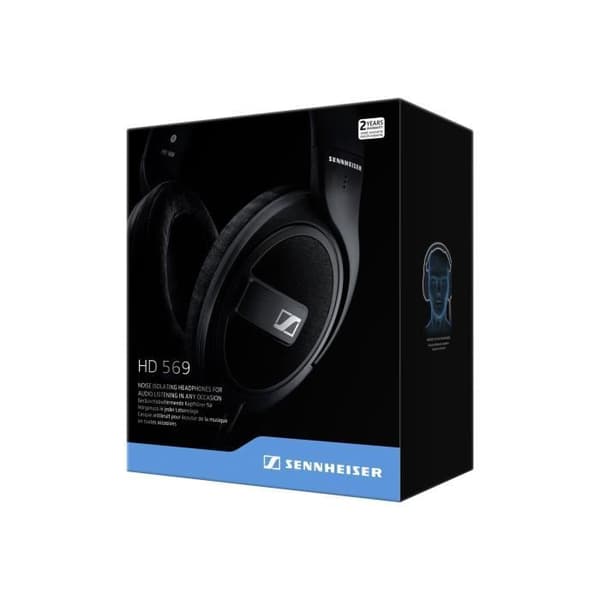 Sennheiser HD 569 HD 5 hörlurar med mikrofon full storlek 3,5 mm jack svart