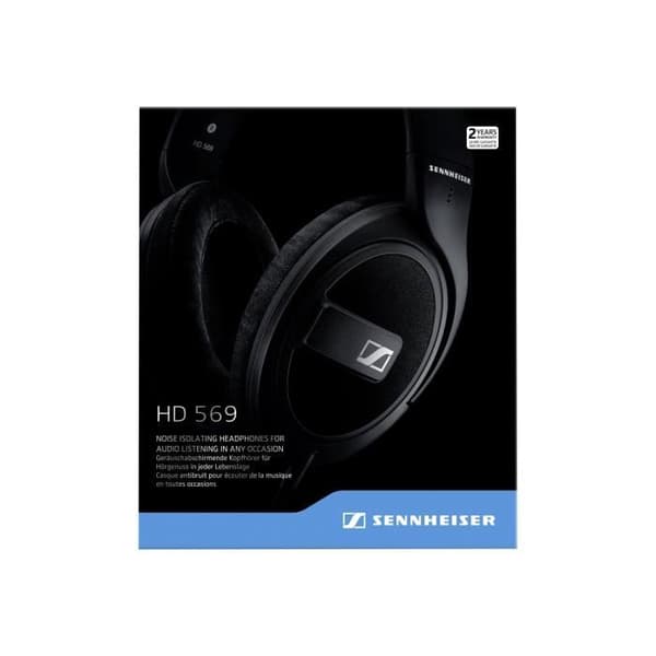 Sennheiser HD 569 HD 5 hörlurar med mikrofon full storlek 3,5 mm jack svart