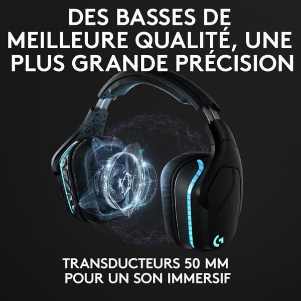 Trådlöst spelheadset - LOGITECH G - G935 LIGHTSYNC - 7.1 Surround Sound - Gungmikrofon - För PC/MAC/PS4/NINTENDO Switch - Svart