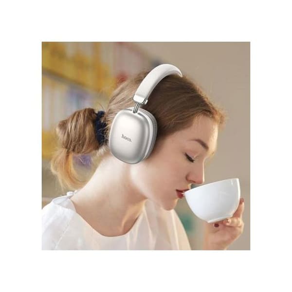 Hörlurar med Bluetooth som kan bäras på huvudet Användningstid 40 timmar (Silver)