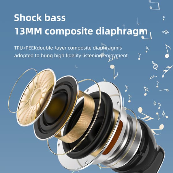 INF J11 Pro Hybrid -vastamelukuulokkeet Bluetooth -valkoiset