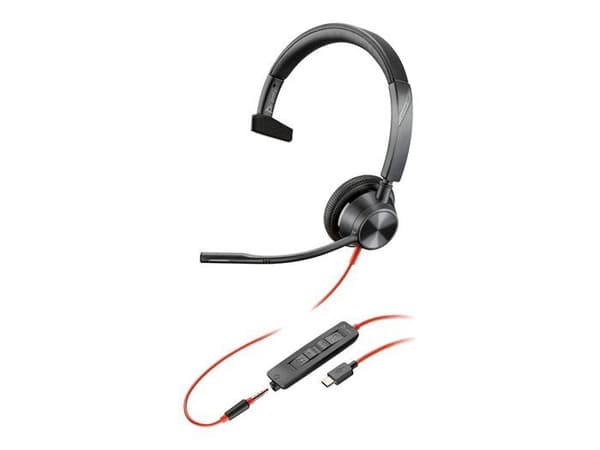 Headsetmikrofon - trådbunden - 3,5 mm-uttag, USB-C - HP Inc. - Poly Blackwire 3315 - Blackwire 3300-serien - headsetmikrofon - on-ear - f