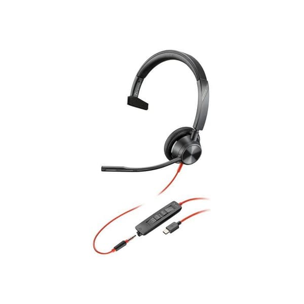 Headsetmikrofon - trådbunden - 3,5 mm-uttag, USB-C - HP Inc. - Poly Blackwire 3315 - Blackwire 3300-serien - headsetmikrofon - on-ear - f