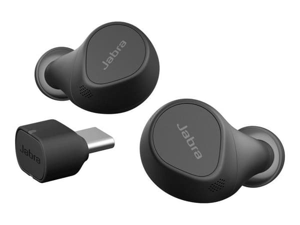 Trådlösa hörlurar - JABRA - Evolve2 Buds MS - Aktiv brusreducering - Bluetooth - Svart