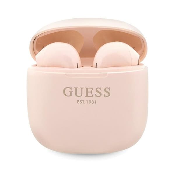 Guess True Wireless Script Logo BT5.3 - TWS hovedtelefoner + opladningsetui (pink)