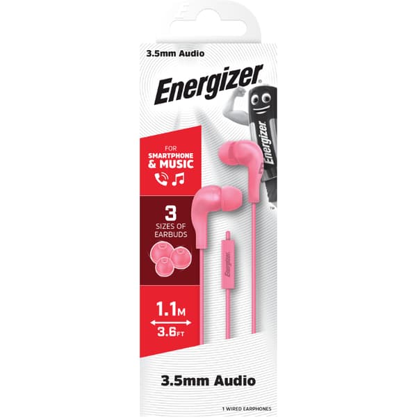 Energizer Classic CIA5 - 3,5 mm kabelanslutna hörlurar (rosa)