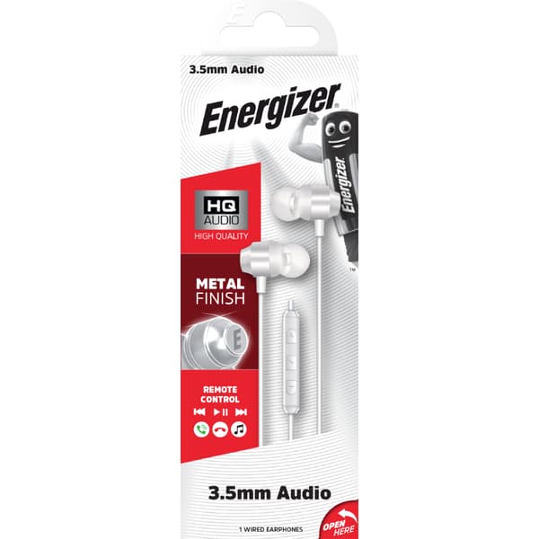 Energizer Classic CIA10 - 3,5 mm jack-kablede hovedtelefoner (hvide)