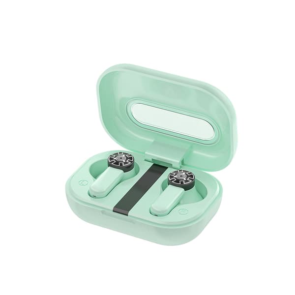 WEKOMEVA06VanguardSeries-BluetoothV5.2TWStrådlösahörlurarmedladdningsfodral(grön)
