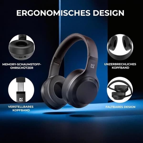 Bluetooth-hörlurar - GENERIC - FreeMotion B695 - Aktiv brusreducering - Batteritid 35h - Fällbar