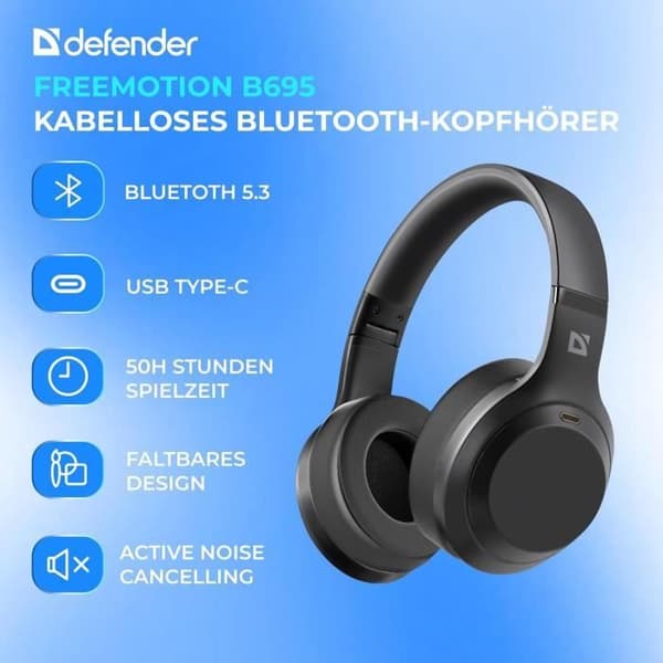 Bluetooth-hörlurar - GENERIC - FreeMotion B695 - Aktiv brusreducering - Batteritid 35h - Fällbar