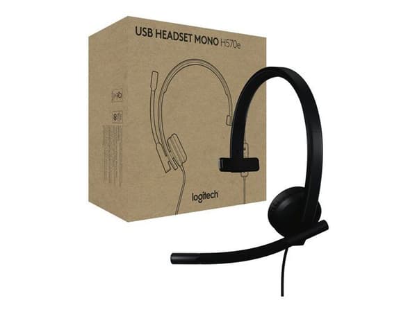 Mikrohörlurar - trådad - USB-A - Logitech - Logitech H570e - Mikrohörlurar - över örat - trådad - USB-A - Certifierad för Microsoft