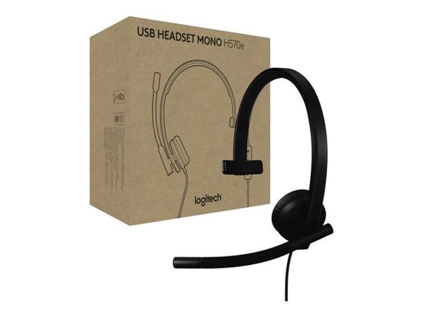 Mikrohörlurar - trådad - USB-A - Logitech - Logitech H570e - Mikrohörlurar - över örat - trådad - USB-A - Certifierad för Microsoft
