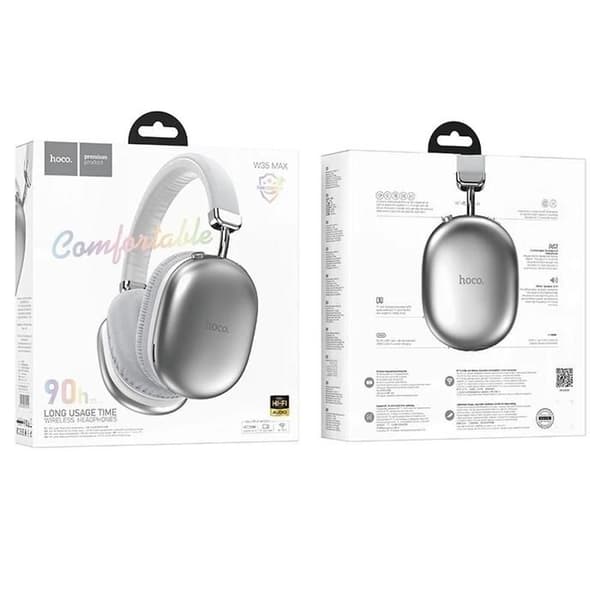 Hörlurar Bluetooth trådlösa HOCO W35 Max Silver vikbara med bekväma öronkuddar