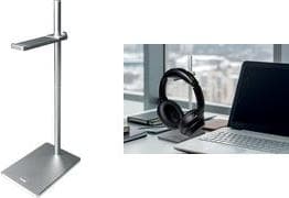 helit hovedtelefonstativ "the hover", lavet af aluminium, sølv til hovedtelefoner & headsets, trinløst justerbar højde på - 1 stk (H2381200)